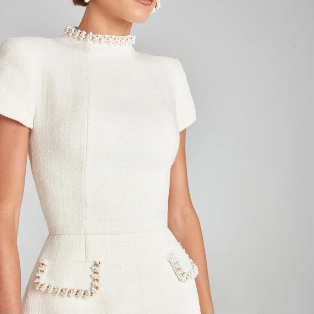 Brand New- Nadine Merabi Simone Ivory Dress 🤍✨ - Picture 9 of 15